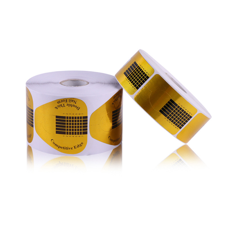 Nagų dailės popieriaus laikiklis pasagos formos stačiakampis fototerapijos šarvų krištolo priauginimo auksinis nagų laikiklis 500 fototerapijos klijų pirštų laikiklis