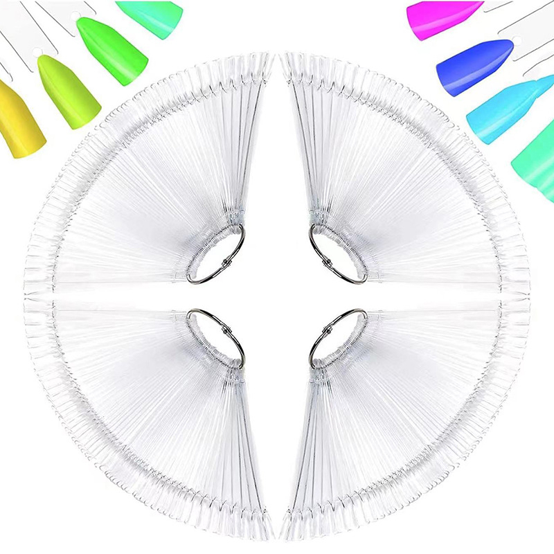 Κάρτα χρώματος πλάκας νυχιών 50 χρωμάτων σε σχήμα βεντάλιας, πρακτική απεικόνιση κάρτας χρώματος νυχιών, μοντέλο πλάκας νυχιών, βερνίκι νυχιών gel, κάρτα χρώματος, πίνακας απεικόνισης