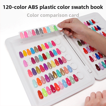 Nagų dailės spalvų kortelės knygelė, nuimama vitrina, nagų dailės spalvų kortelė, vitrina, nagų lako klijai, nagų stilius, nešiojamas