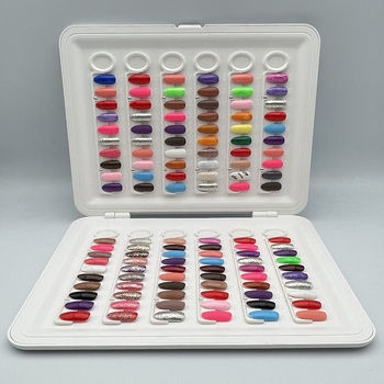 Nagų dailės spalvų kortelės knygelė, nuimama vitrina, nagų dailės spalvų kortelė, vitrina, nagų lako klijai, nagų stilius, nešiojamas