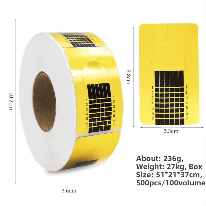 Manikiūro įrankiai Auksinio pasagos formos kvadratinis prailginimo dėklas Krištolinių fototerapijos klijų nagų priauginimo popierinis dėklas Didmeninė prekyba