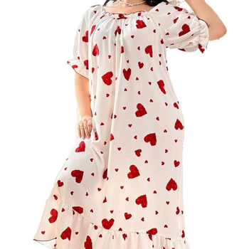 2025 Διασυνοριακό φόρεμα με τυπωμένα σχέδια, Ευρωπαϊκό και Αμερικανικό νυχτικό, νυχτικό, νυχτικό, ρούχα για το σπίτι, νέες πιτζάμες με κοντό μανίκι, γλυκές και χαριτωμένες