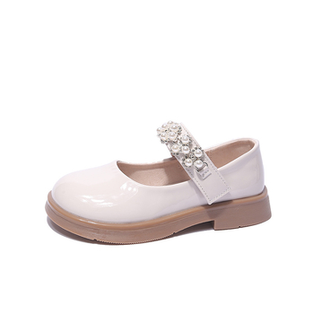 Meiteņu mazi ādas apavi 2025. gada jaunās pavasara un rudens plakanās kurpes, bērnu mazuļu studentu deju princeses apavi, vidēja un liela izmēra bērnu apavi