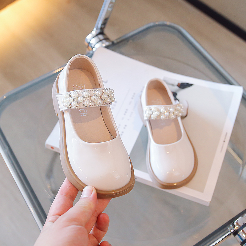 Meiteņu mazi ādas apavi 2025. gada jaunās pavasara un rudens plakanās kurpes, bērnu mazuļu studentu deju princeses apavi, vidēja un liela izmēra bērnu apavi