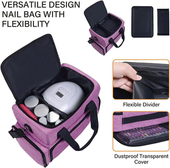 Sandėlyje dvisluoksnis nagų lako laikymo maišelis džiovinimo lempa aksesuarų maišelis nagų lako laikymo maišelis