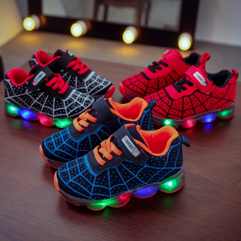 Pantofi sport pentru copii de primăvară și toamnă, pantofi luminoși pentru copii, băieți și fete, pantofi de alergare pentru bebeluși, pantofi flash cu lumină LED, suprafață de plasă
