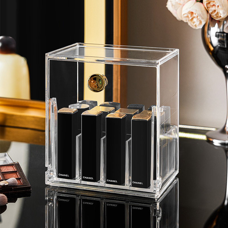 Stalinis tualetinis staliukas, lūpų dažų laikymo lentynėlė, didelės talpos makiažo šepetėlių laikymo vamzdelis, atsparus dulkėms, stalinė kosmetikos laikymo dėžutė