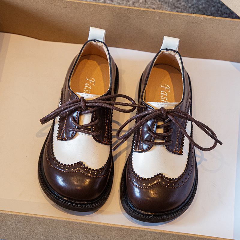 Poiste nahkkingad 2025. aasta kevad- ja sügiskingad, uued, Korea stiilis, algkooli kingad, mustad, tüdrukute vabaajakingad