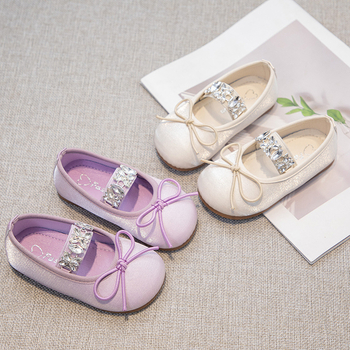 2024. gada pavasara un vasaras meiteņu jaunās korejiešu stila sieviešu mazuļu baleta kurpes ar bantēm un princeses mirdzuma dimanta zīda deju kurpes