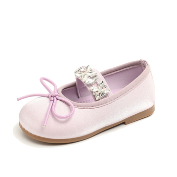 2024. gada pavasara un vasaras meiteņu jaunās korejiešu stila sieviešu mazuļu baleta kurpes ar bantēm un princeses mirdzuma dimanta zīda deju kurpes