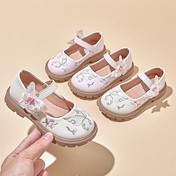 Meiteņu Hanfu apavi Bērnu vasaras nacionālā stila ādas apavi Pavasara un rudens Cheongsam antīkie bērnu apavi Meiteņu ādas apavi Jauni ķīniešu stila apavi