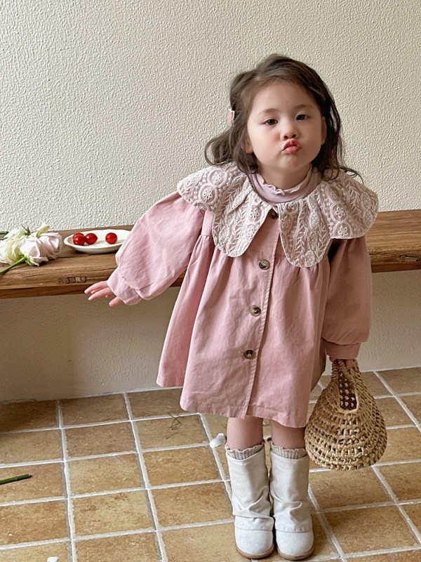 Djevojački baloner za jesen 2025., dječji top srednje duljine u britanskom stilu za djevojčice, proljetna i jesenska jakna korejskog dizajna