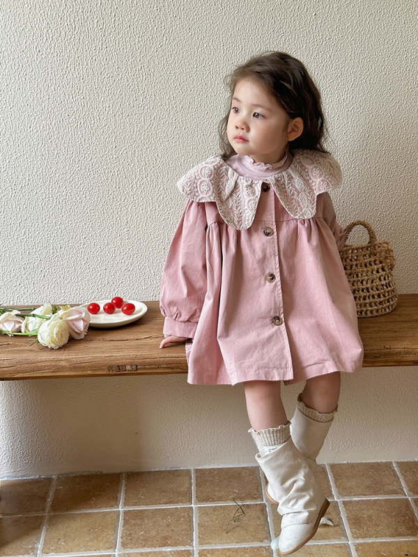 Djevojački baloner za jesen 2025., dječji top srednje duljine u britanskom stilu za djevojčice, proljetna i jesenska jakna korejskog dizajna