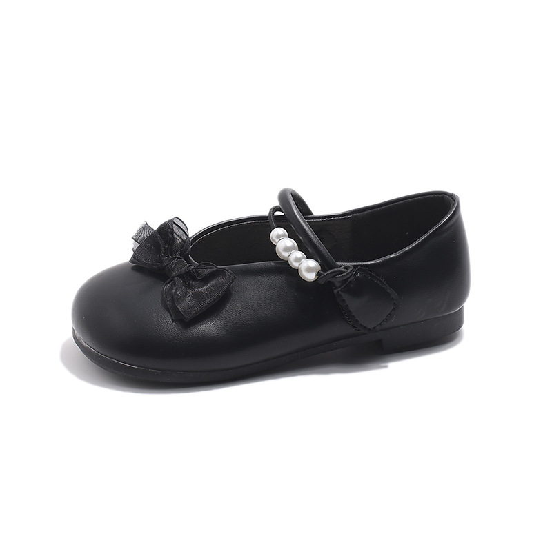 Tüdrukute väikesed nahast kingad 2025. aasta kevadised uued laste printsessikingad pehme tallaga naiste aarekingad valged ühekihilised kingad lääne stiilis kevadstiil