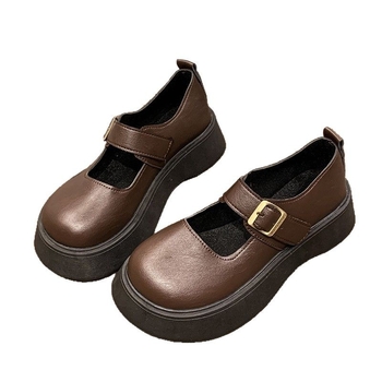 2025 m. pavasario nauji moteriški retro britiško stiliaus dideli apvalūs pirštai Mary Jane storapadis platforminiai bateliai