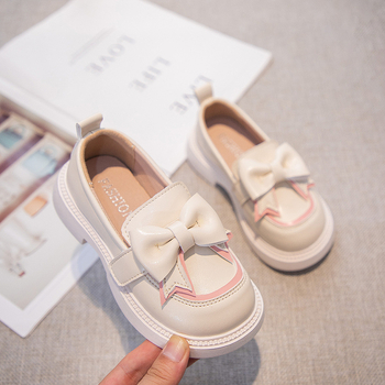 [3997 Kollektsioon] Tüdrukute nahkkingad 2024 Uued kevadkingad Briti väikeste tüdrukute pehme tallaga kingad