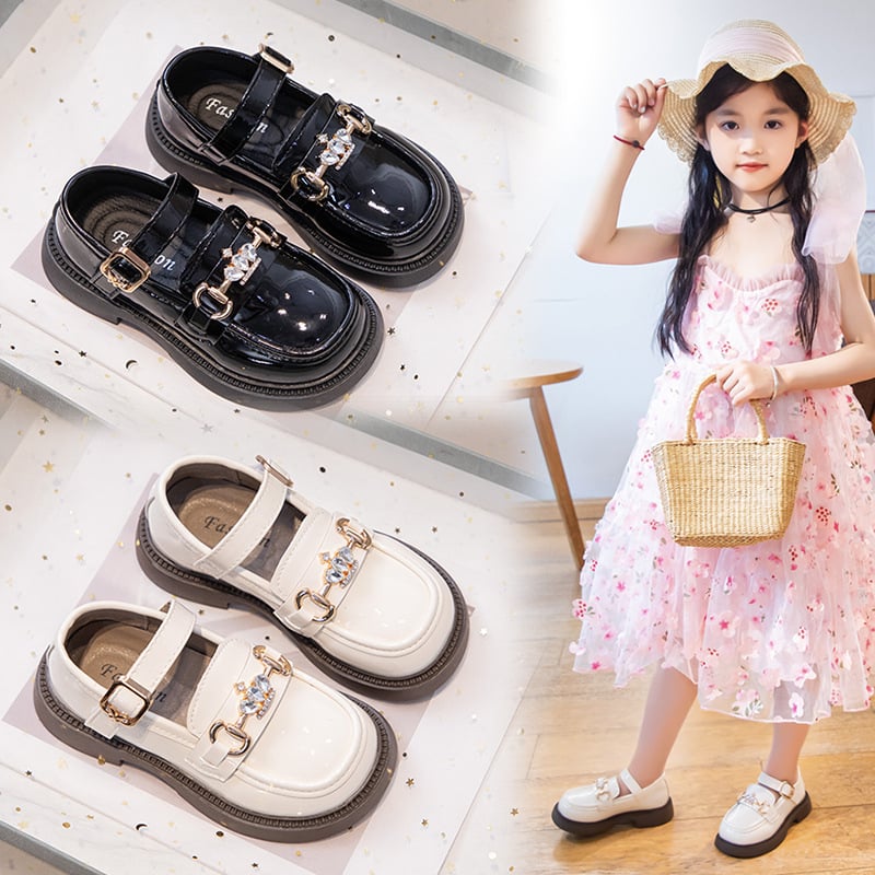 Pantofi pentru copii de primăvară din piele lăcuită pantofi pentru copii fete prințesă pantofi cu fluture flori la modă fete pantofi cu gura mică și elevi pantofi
