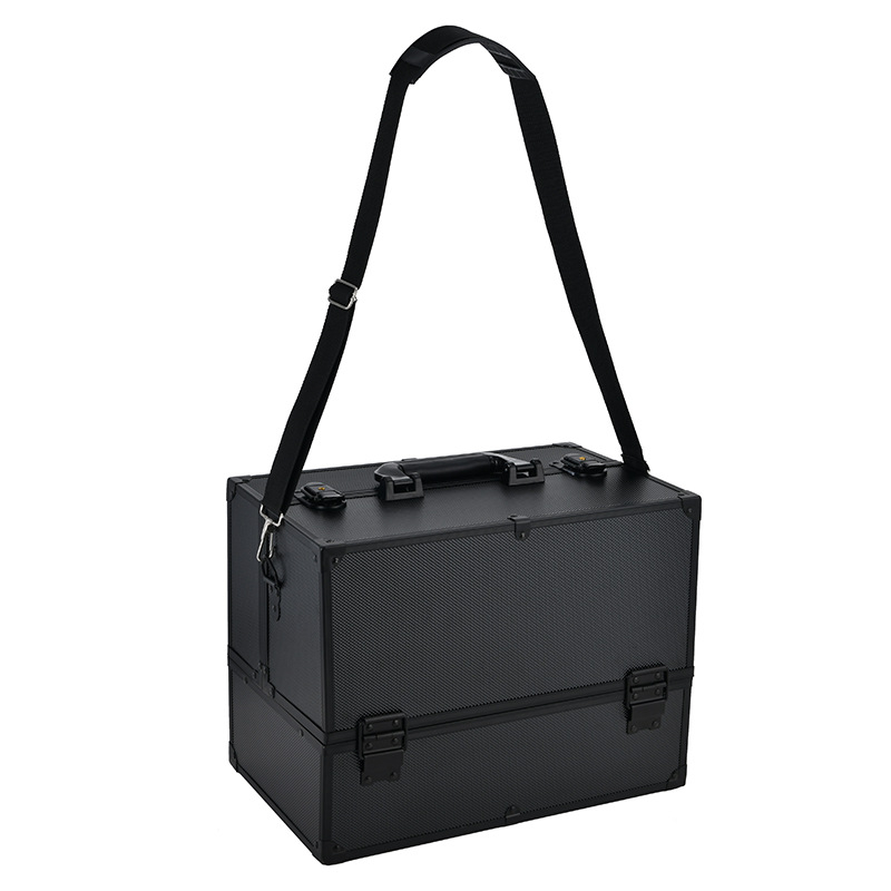 Kosmetikos dėklas vizažistui iš aliuminio lydinio, nešiojamas daugiasluoksnis profesionalus makiažo sekėjas, didelės talpos dėklas kosmetikos laikymui