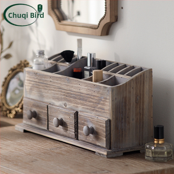 Vintažinė medžio masyvo stalinė kosmetikos dėžutė, dekoratyvinė spintelė, antikvarinė, sena, paprastos apdailos, antikvarinė tualetinė dėžutė