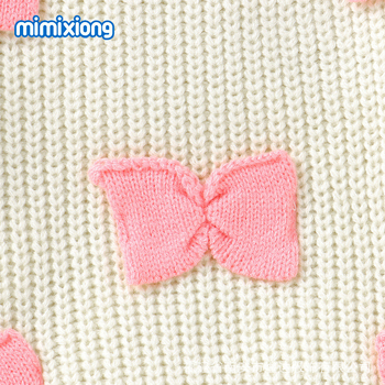 Πουλόβερ για άνδρες και γυναίκες με τρισδιάστατο φιόγκο και σχέδιο για το φθινόπωρο και το χειμώνα σε προσφορά για το νέο μωρό