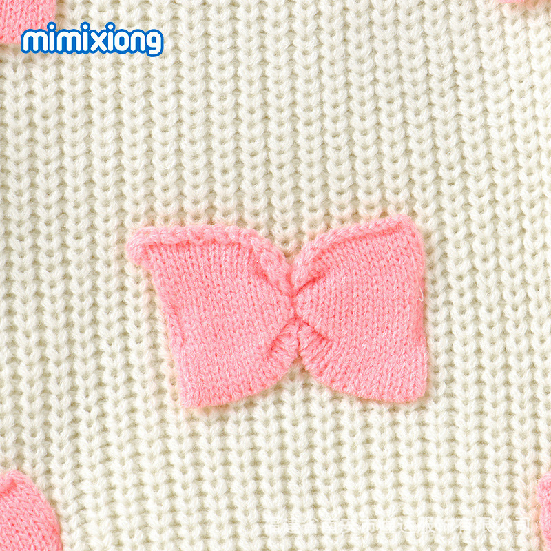 Πουλόβερ για άνδρες και γυναίκες με τρισδιάστατο φιόγκο και σχέδιο για το φθινόπωρο και το χειμώνα σε προσφορά για το νέο μωρό