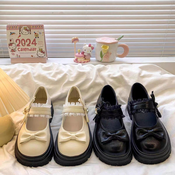 Μικρά δερμάτινα γαλλικά παπούτσια με χοντρή σόλα για γυναίκες 2025 Άνοιξη και καλοκαίρι Νέα ρετρό Jk βρετανικού στιλ με γλυκιά ασορτί φούστα Mary Jane παπούτσια