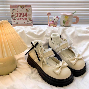 Μικρά δερμάτινα γαλλικά παπούτσια με χοντρή σόλα για γυναίκες 2025 Άνοιξη και καλοκαίρι Νέα ρετρό Jk βρετανικού στιλ με γλυκιά ασορτί φούστα Mary Jane παπούτσια