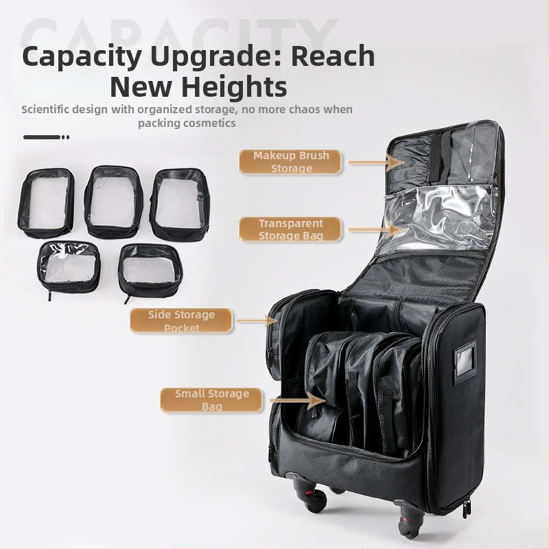 Козметична чанта с дръжка, гримьор, оксфордски плат, дръжка, козметичен калъф с голям капацитет, преносим калъф за съхранение на татуировки и грим за нокти