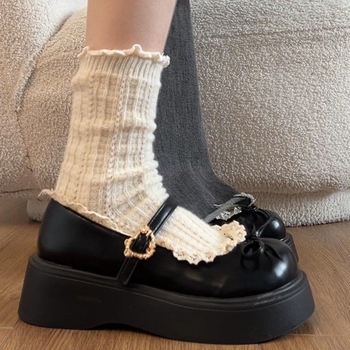 Prancūziški rudi apvaliais pirštais, storapadžiai maži odiniai moteriški bateliai, 2025 m. naujas pavasarinis universalus derantis sijonas, sekli burna, Mary Jane bateliai