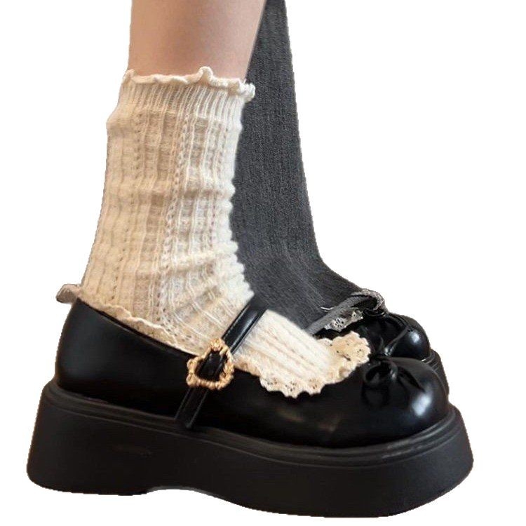 Prancūziški rudi apvaliais pirštais, storapadžiai maži odiniai moteriški bateliai, 2025 m. naujas pavasarinis universalus derantis sijonas, sekli burna, Mary Jane bateliai