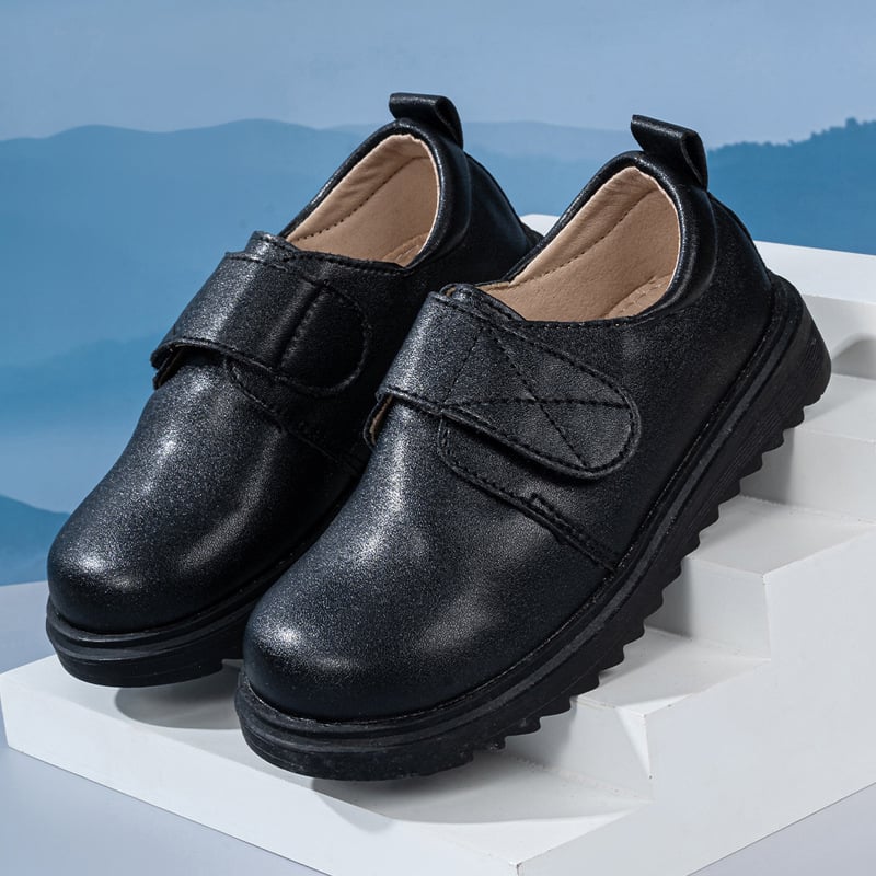 Pantofi sport negri din piele pentru băieți, talpă moale, pentru copii, Campus, 2025, stil nou, pantofi studenți britanici pentru băieți mici