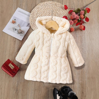 Shopee prekogranični najprodavaniji proljetni i jesenski kaput za djevojčice od debelog pliša jednobojne tople jakne s kapuljačom