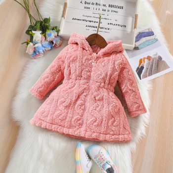 Shopee prekogranični najprodavaniji proljetni i jesenski kaput za djevojčice od debelog pliša jednobojne tople jakne s kapuljačom
