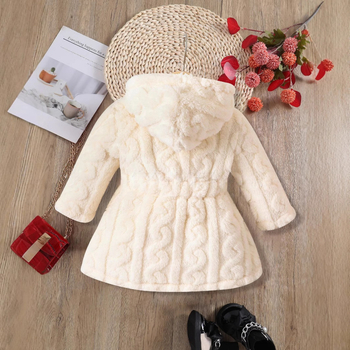 Shopee prekogranični najprodavaniji proljetni i jesenski kaput za djevojčice od debelog pliša jednobojne tople jakne s kapuljačom