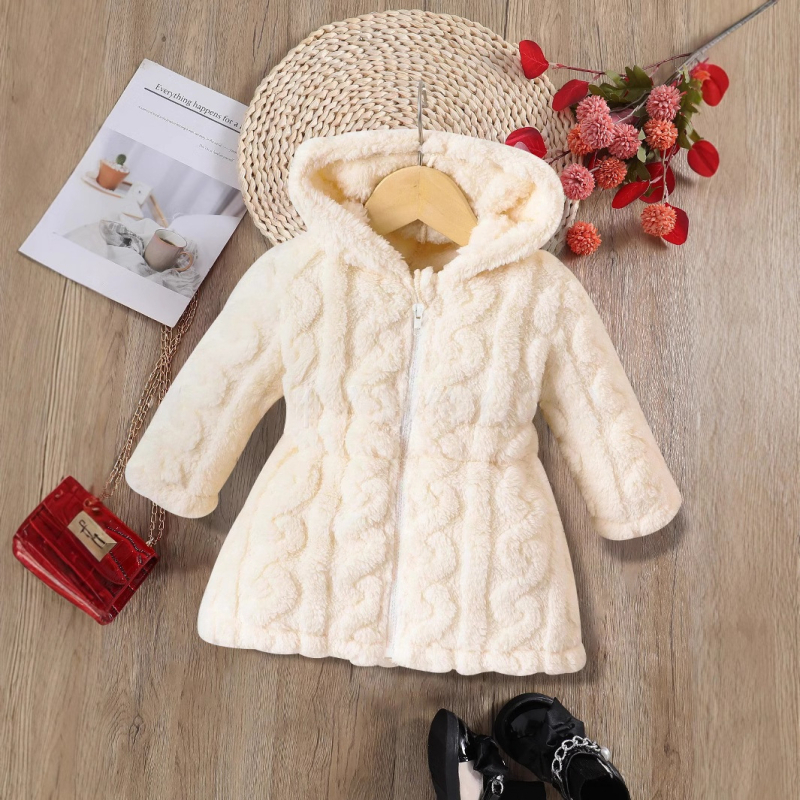 Shopee prekogranični najprodavaniji proljetni i jesenski kaput za djevojčice od debelog pliša jednobojne tople jakne s kapuljačom