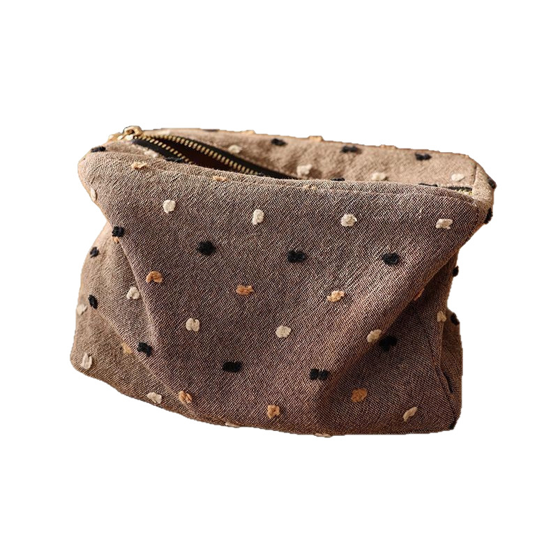 Ruuduline triibuline kangast meigikott, kandiline kolmemõõtmeline lukuga hoiukott, kaasaskantav reisikott, Jaapani stiilis sidurikott