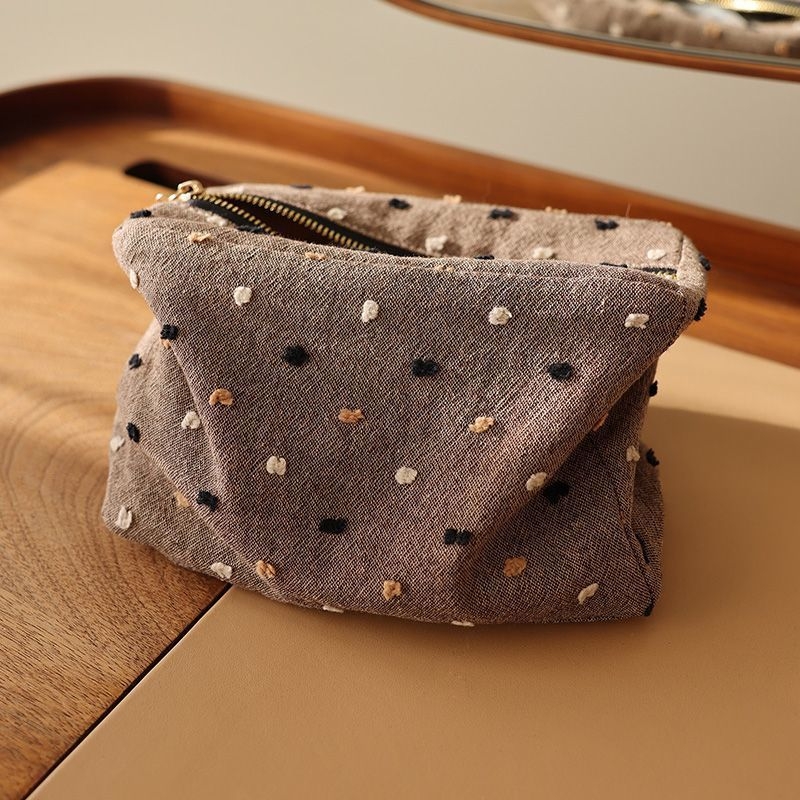 Ruuduline triibuline kangast meigikott, kandiline kolmemõõtmeline lukuga hoiukott, kaasaskantav reisikott, Jaapani stiilis sidurikott