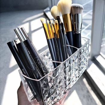 Kosmetikos laikymo dėžutės laikymo lentynėlė, tualetinio staliuko šepetėlių laikymo lentynėlė, stalviršio antakių rašiklių dėžutė, atspari dulkėms, skaidri didmeninė prekyba