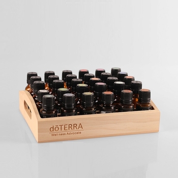 Sandėlyje esanti tarpvalstybinė 30 grotelių „Dotteri“ eterinių aliejų demonstracinė lentyna eterinių aliejų buteliams laikyti medinė pakavimo dėžutė dovanų laikymo dėžutė