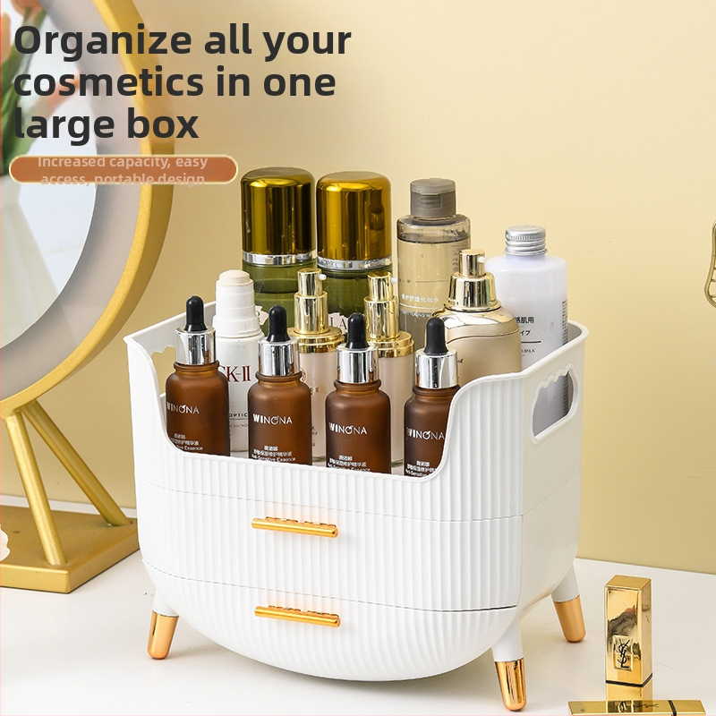 Kosmetikos laikymo dėžutė, prieinama prabangi ir aukštos klasės tualetinio stalo laikymo dėžutė, odos priežiūros priemonės, lūpų dažų kaukė, dulkėms atspari apdailos lentynėlė