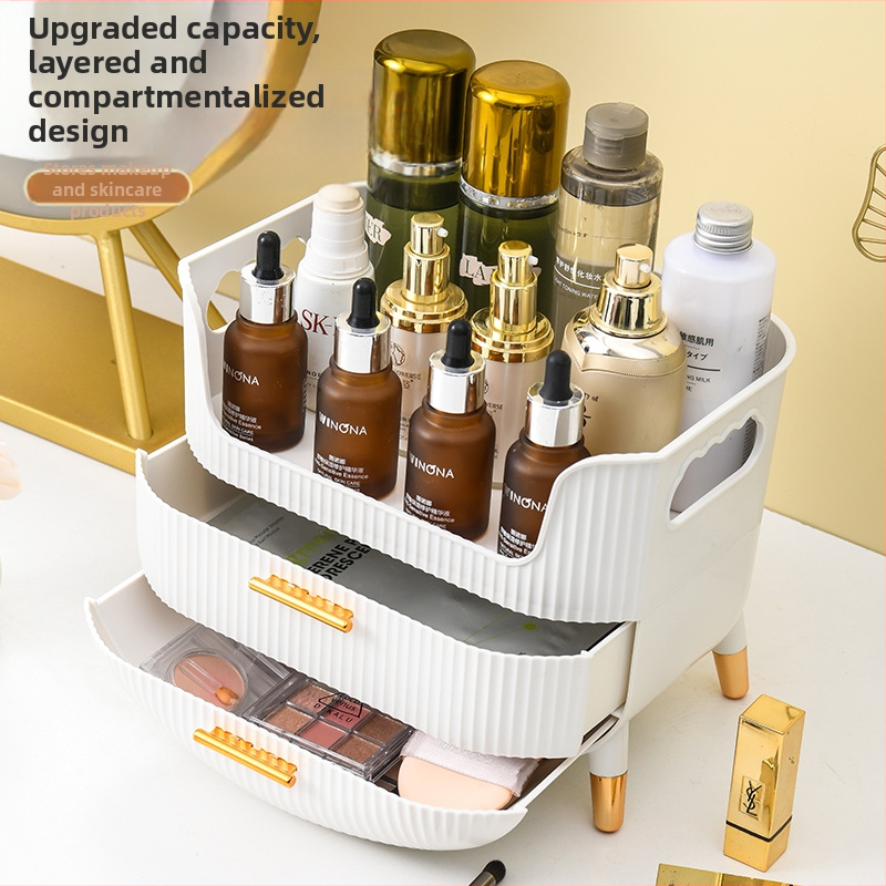 Úložný box na kozmetiku, Luxusný a luxusný úložný box na toaletný stolík, Produkty starostlivosti o pleť, Rúž na rúž, Prachotesný stojan na dokončovacie práce