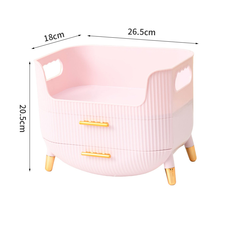 Kosmetikos laikymo dėžutė, prieinama prabangi ir aukštos klasės tualetinio stalo laikymo dėžutė, odos priežiūros priemonės, lūpų dažų kaukė, dulkėms atspari apdailos lentynėlė