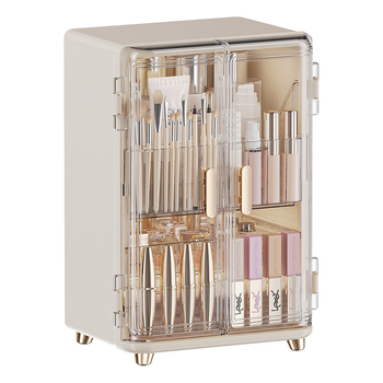 Κουτί αποθήκευσης καλλυντικών μεγάλης χωρητικότητας, ανθεκτικό στη σκόνη, κραγιόν για την περιποίηση του δέρματος, πινέλο μακιγιάζ για τραπέζι, δημοφιλές ελαφρύ πολυτελές κουτί μακιγιάζ
