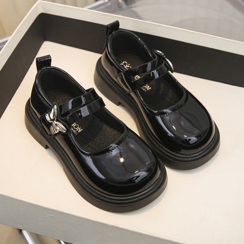 Mergaičių odiniai bateliai 2025 m. pavasario naujiena, drugeliai, cirkonio formos princesės bateliai, vaikiški neslystantys studentų bateliai, sportiniai bateliai vidiniams ir dideliems vaikams