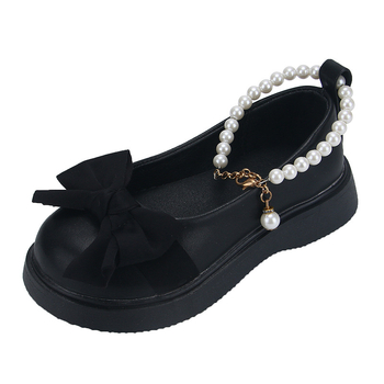 Mergaičių odiniai bateliai 2023 m. pavasario ir rudens nauji vaikiški madingi „Pearl Princess“ bateliai mažoms mergaitėms, universalūs sportiniai bateliai.