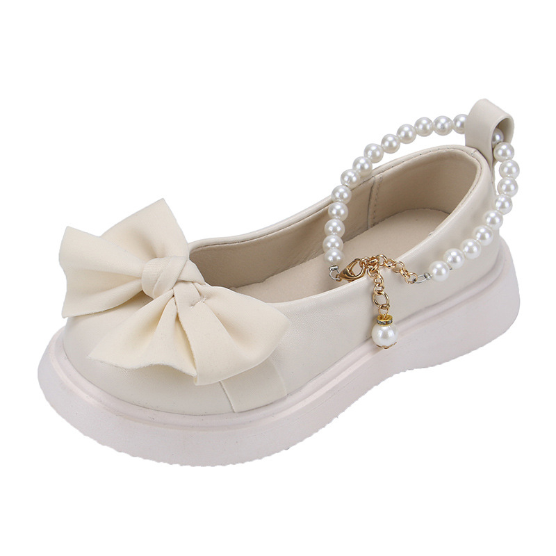 Mergaičių odiniai bateliai 2023 m. pavasario ir rudens nauji vaikiški madingi „Pearl Princess“ bateliai mažoms mergaitėms, universalūs sportiniai bateliai.