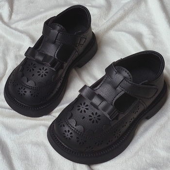 Mergaičių odiniai bateliai, madingi vaikiški princesės bateliai, 2025 m. vasaros kūdikių mergaičių basutės, mergaičių sportiniai bateliai su iškirpte