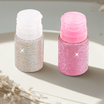 Νέο μπουκάλι με διαμάντια, πλήρως διαμαντένιο, μπουκάλι πρέσας για ντεμακιγιάζ, μπουκάλι πρέσας για υγρή λοσιόν, άδειο μπουκάλι, φορητό μπουκάλι ταξιδιού