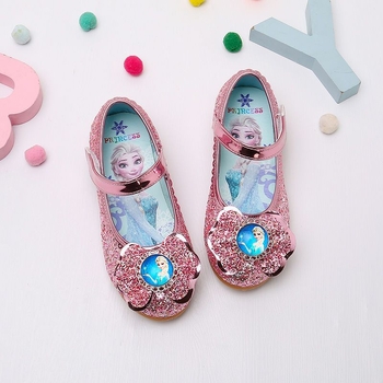 Tüdrukute printsessikingad Elsa printsessi laste kivikestega kingad 2022 kevad ja sügis uued stiilid nahkkingad väikestele tüdrukutele