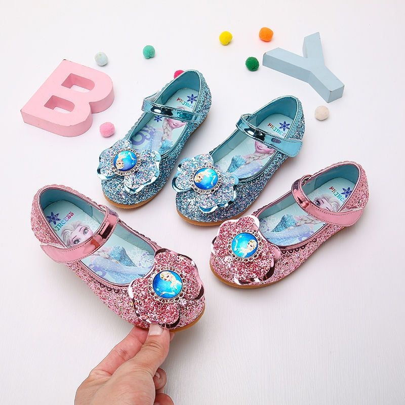 Tüdrukute printsessikingad Elsa printsessi laste kivikestega kingad 2022 kevad ja sügis uued stiilid nahkkingad väikestele tüdrukutele